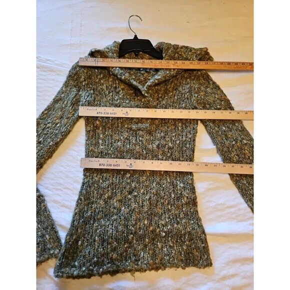 BKE Marbled Green Size Small Two Button Sweater Long Sleeve - Picture 5 of 7